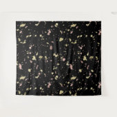 マット金ゴールドとバラ金ゴールドフレーク黒 タペストリー (正面(横))