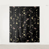 マット金ゴールドとバラ金ゴールドフレーク黒 タペストリー (正面)