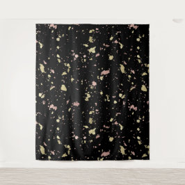 マット金ゴールドとバラ金ゴールドフレーク黒 タペストリー