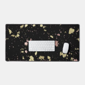 マット金ゴールドとバラ金ゴールドフレーク黒 デスクマット (キーボード&マウス)