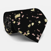 マット金ゴールドとバラ金ゴールドフレーク黒 ネクタイ (ロール)
