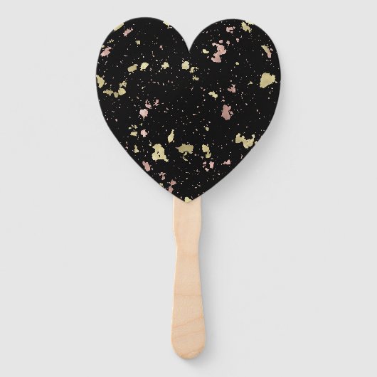 マット金ゴールドとバラ金ゴールドフレーク黒 ハンドファン (裏面)