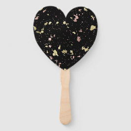 マット金ゴールドとバラ金ゴールドフレーク黒 ハンドファン