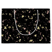 マット金ゴールドとバラ金ゴールドフレーク黒 ラージペーパーバッグ (正面)