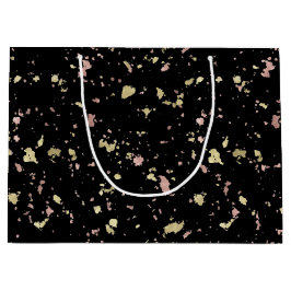 マット金ゴールドとバラ金ゴールドフレーク黒 ラージペーパーバッグ