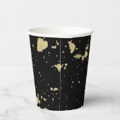 マット金ゴールドとバラ金ゴールドフレーク黒 紙コップ (右)