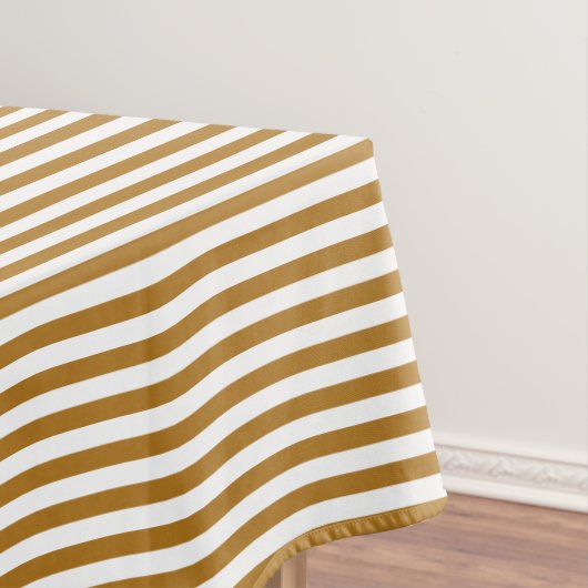 マット金ゴールドと白ストライプ色 テーブルクロス (インサイチュ)
