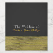 マット金ゴールドモダングラムシークインシックワインラベル ワインラベル (シングルラベル)