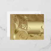 マット金ゴールドラベル 箔招待状ポストカード (正面/裏面)