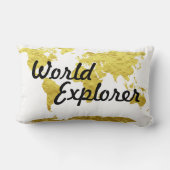 マット金ゴールドルックワールドエクスプローラーワールドマップ ランバークッション (裏面)