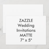 マット120lb 7 x 5インチ結婚式招待状 招待状 (正面/裏面)