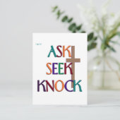 マット7:7カスタマイズ可能なクリスチャンの贈り物 ポストカード (スタンド正面)