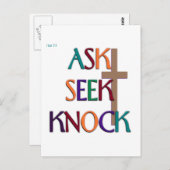 マット7:7カスタマイズ可能なクリスチャンの贈り物 ポストカード (正面/裏面)