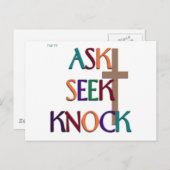 マット7:7カスタマイズ可能なクリスチャンの贈り物 ポストカード (正面/裏面)