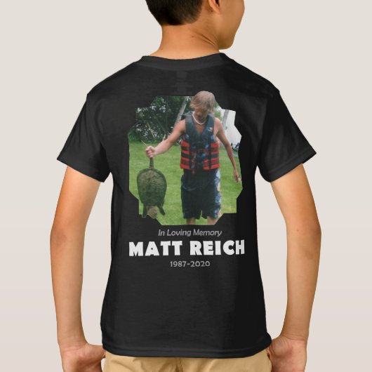 マット・ライヒ記念キッズシャツ Tシャツ (裏面)