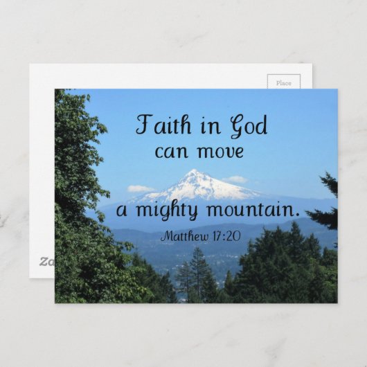 マット：17:20神への信仰は、大きな山を動かすことができる ポストカード (正面/裏面)