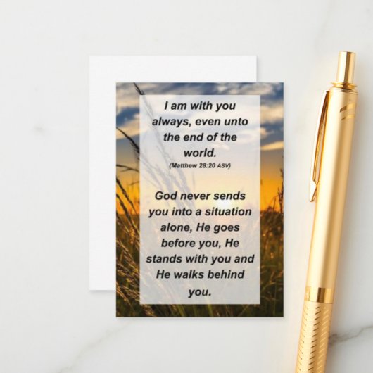 マット。28時20分、私はいつもあなたと一緒で、最後までです エンクロージャーカード (正面/裏面インサイチュ)