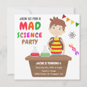 マッドサイエンス実験 少年 誕生日パーティー 招待状 (正面)