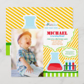 マッドサイエンス バースデーパーティー フォト招待状 招待状 (正面/裏面)