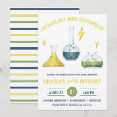 マッドサイエンティスト全員集合! サイエンスバースデーパーティー 招待状 (正面/裏面)