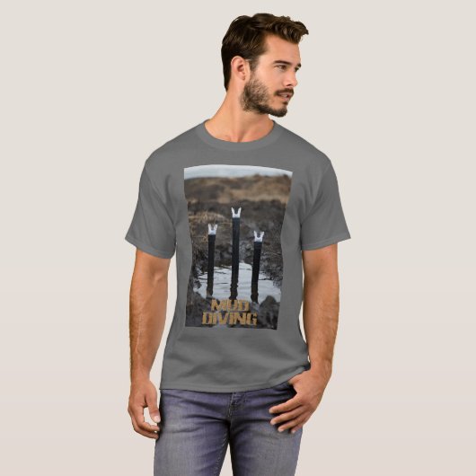 マッドダイビング メンズ グレー Tシャツ (正面フル)