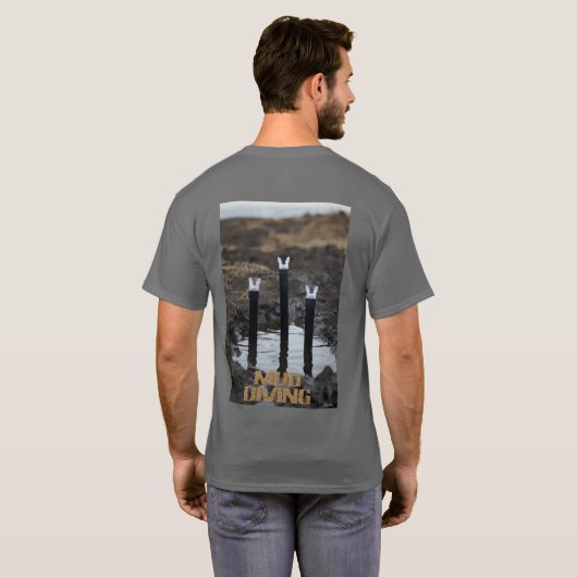 マッドダイビング メンズ グレー Tシャツ 裏 (裏面フル)