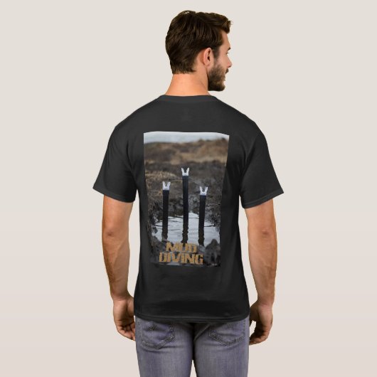 マッドダイビング メンズ 黒Tシャツ 裏 Tシャツ (裏面フル)