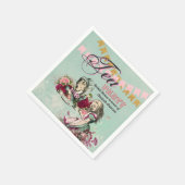 マッドハッター アリス ヴィンテージ ティーパーティー ブライダルシャワー スタンダードカクテルナプキン (角)
