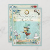 マッドハッター Sip & See ベビーシャワー 招待状 (正面/裏面)