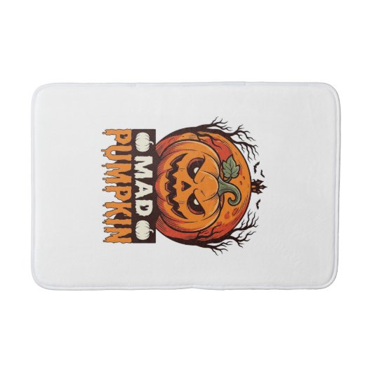 マッドパンプキン ハロウィン ビンテージ 彫刻デザイン 1 バスマット (正面)