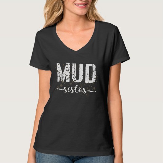 マッドランチーム 女性 マラソンランナー ATV 4x4 泥んこ Tシャツ (正面)
