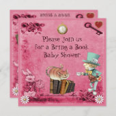 マッド・ハッター＆チェシャ猫 ピンク ブリング・ア・ブック 招待状 (正面/裏面)