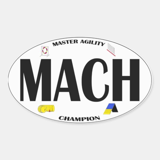 マッハの敏捷のステッカー 楕円形シール (正面)