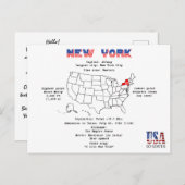 マップと有用な情報に関するニューヨークのアメリカ州 シーズンポストカード (正面/裏面)