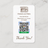 マップとQRコードリンクテンプレートを使用したGoogleレビュー 名刺 (正面)