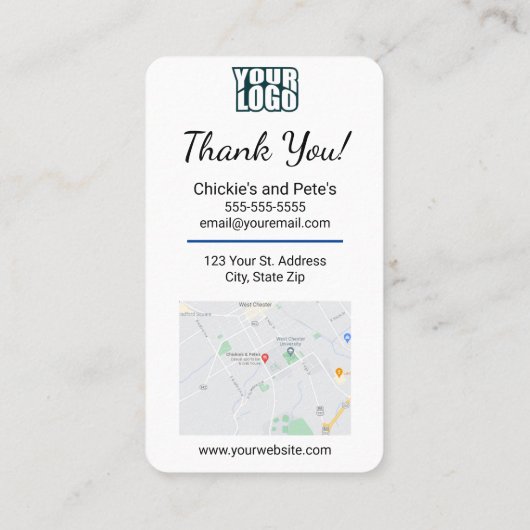 マップとQRコードリンクテンプレートを使用したGoogleレビュー 名刺 (裏面)