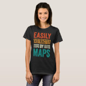 マップによって簡単に気を散らす地理先生5 Tシャツ (正面フル)
