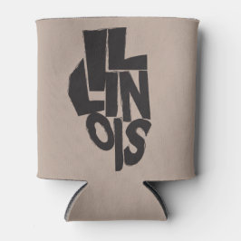 マップのアウトライン上のイリノイ文字デザイン 缶クーラー