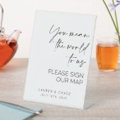 マップのゲストブックを使用する結婚世界を意味する 台座サイン (インサイチュ)