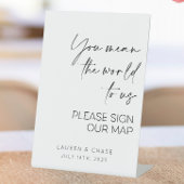 マップのゲストブックを使用する結婚世界を意味する 台座サイン