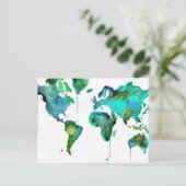 マップの水彩世界 ポストカード (スタンド正面)