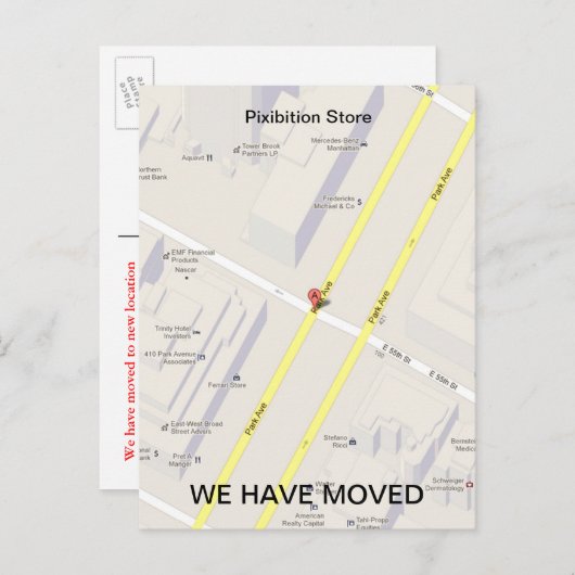 マップの追加はがきを移動 案内ポストカード (正面/裏面)