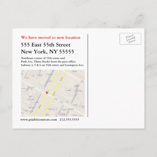 マップの追加はがきを移動 案内ポストカード (裏面)