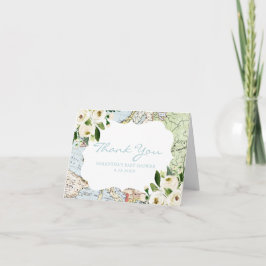 マップトラベルテーマベビーシャワー サンキューカード