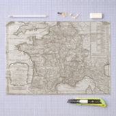 マップフランスヴィンテージデコページティッシュペーパー 薄葉紙 (クラフト)