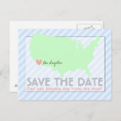 マップモダン日付ポストカードの保存 案内ポストカード (正面/裏面)