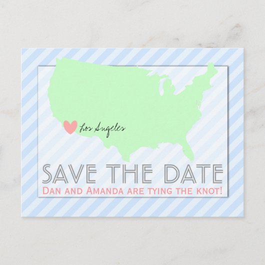 マップモダン日付ポストカードの保存 案内ポストカード (正面)