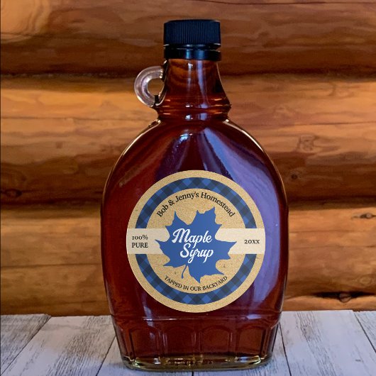 マップルシロップ ブルーリーフ バッファロープレイド クラフト ラウンドシール