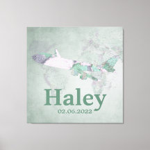 マップヴィンテージピンク飛行機のデコパーソナライズされたア