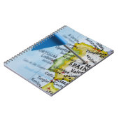 マップ上にスペインのマドリードに配置されたマップピン、クローズアップ ノートブック (左側)